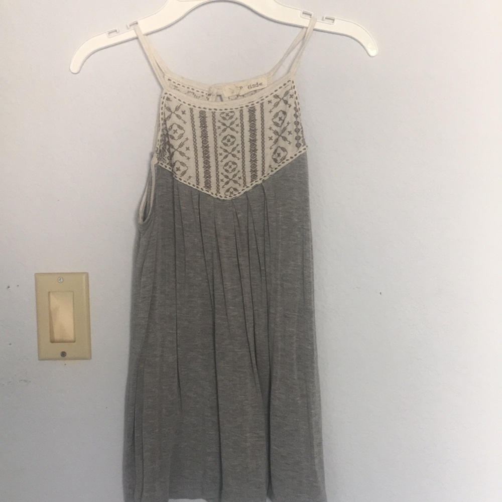 Grey Hater top with embroidered details